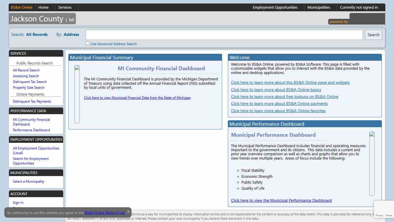Home Jackson County BS&A Online